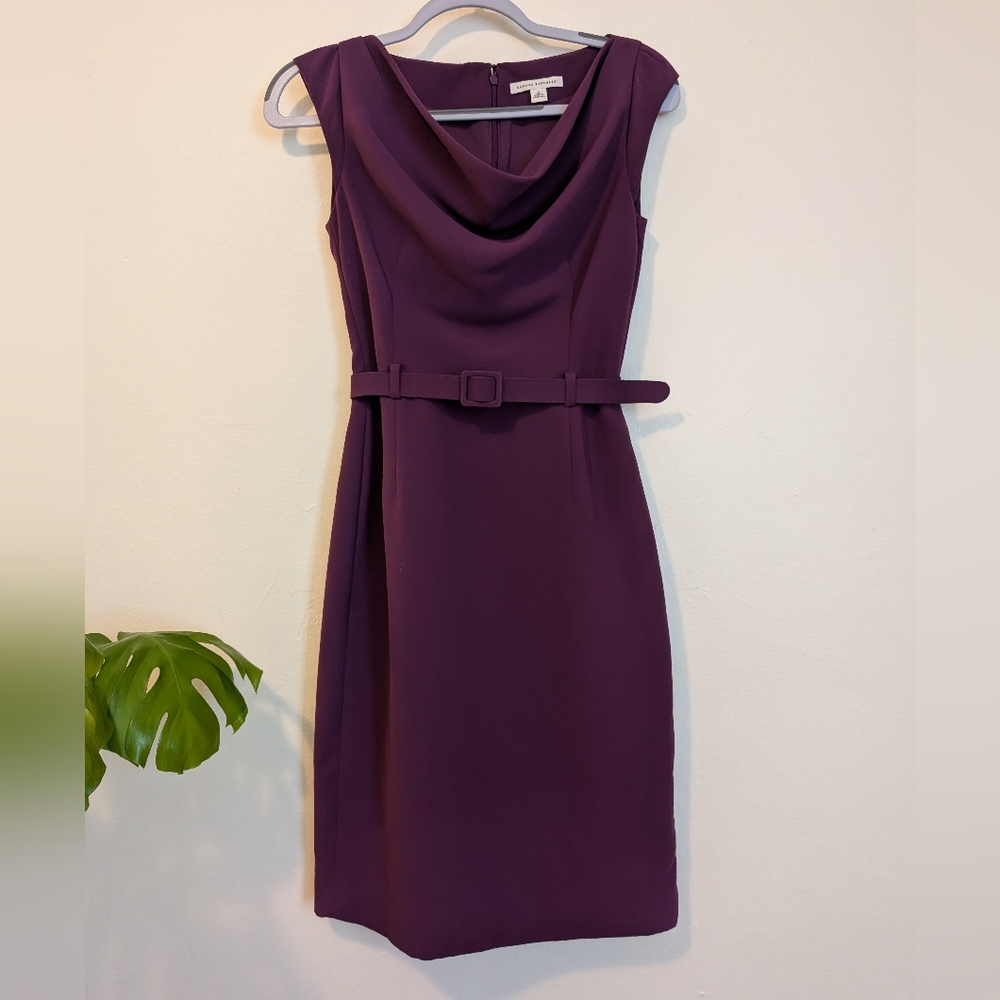 Banana Republic Purple Boatneck Belted Work Dress